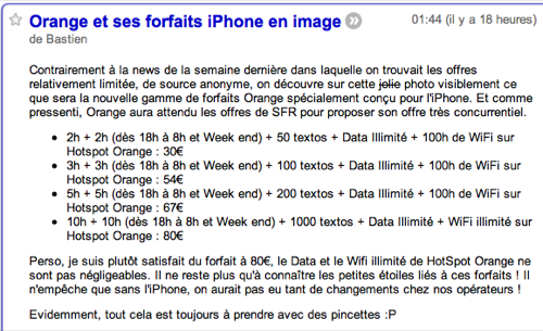 Forfaits iPhone Orange