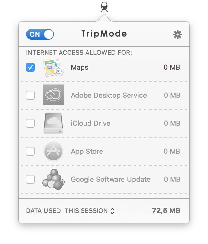 Tripmode applications desactivees